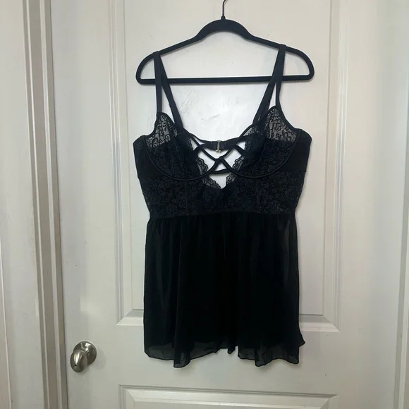 NEW Adore Me Rae Black Lace Sheer Underwire Nightie Lingerie, Size 3X - Picture 11 of 12